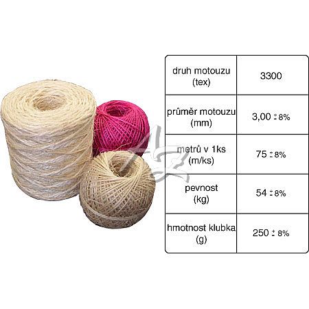 motouz sisál.    250g. 3300tex       75m