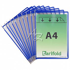 závěsný rámeček s kapsou Tarifold A4/10ks, otevřený shora, Modrý