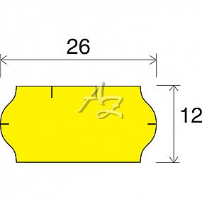 etiketa 26x12mm CONTACT žlutá