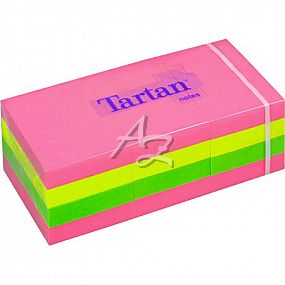 samolepicí bloček Tartan 38x51mm /12x100ks Mix Neon 653