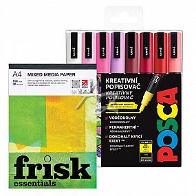 popisovač Uni Posca PC-3M/8ks, LOVE, sada teplých tónů