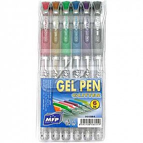 gelové pero/6barev, 1,0mm, sada Glitter, GG1038-6