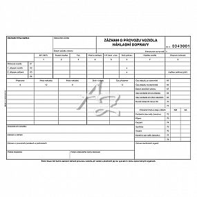 záznam o provozu vozidla nákladní dopravy A4, 50listů (stazka), číslovaný