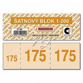 šatnové bloky 135x47mm, 1-200 čísel