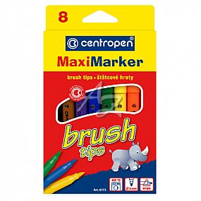 Centropen popisovač 8773/8 Maxi Marker Brush Tips 5mm sada 8 barev