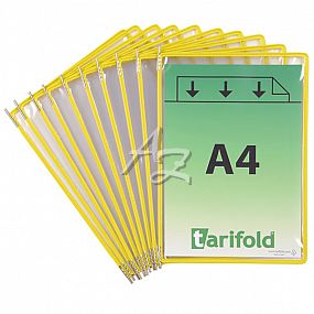 závěsný rámeček s kapsou Tarifold A4/10ks, otevřený shora, Žlutý