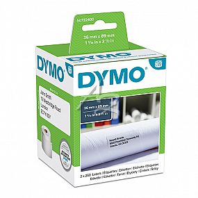 papírové štítky DYMO 89x36mm, bílé, 2x260ks S0722400