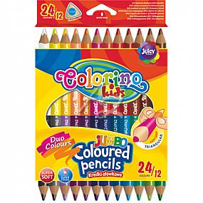 Colorino pastelky 12ks, 24barev, oboustranné, 3hranné, Jumbo