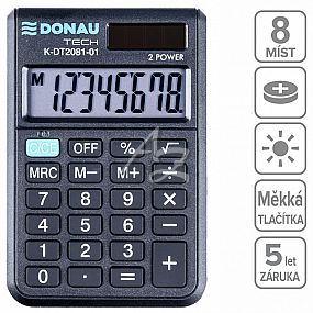 kalkulátor Donau TECH K-DT2081-01, 8místný, Černý