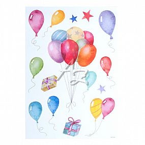 samolepicí dekorace, balónky, 24x42cm