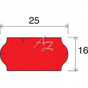 etiketa 25x16mm CONTACT červená (oblá) W