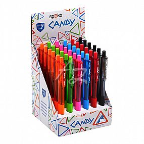 kuličkové pero Spoko Candy 0162, Easy ink, mix barev, náplň Modrá