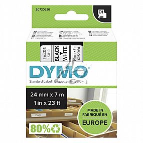 páska DYMO D1, černý tisk/bílý podklad, 24mm/7m