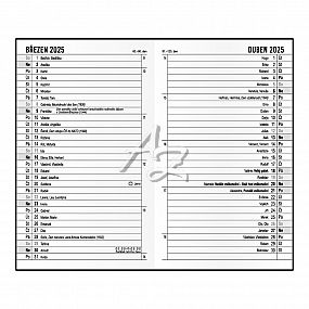 diář měsíční 2025, Marika, 90x150mm, PVC, Černý
