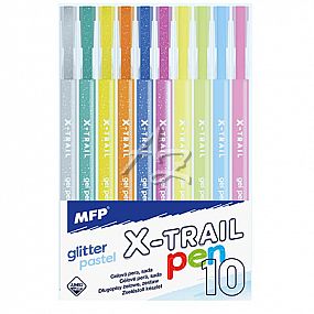 gelové pero/10ks, X-TRAIL, sada Glitter+Pastel,