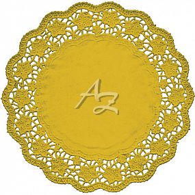 krajka dekorativní kulatá ø320mm/4ks, PAP, Zlatá