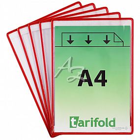 rámeček s kapsou samolepicí Tarifold A4/5ks, otevřený shora, Nepermanentní, Červený
