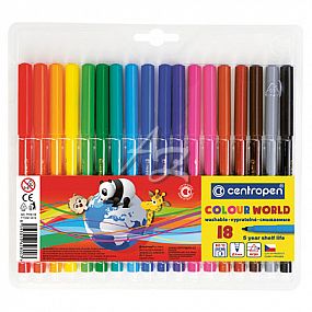 Centropen popisovač 7550/18 Colour World 1mm sada 18 barev