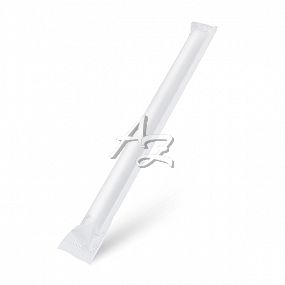 slámky papírové Jumbo 230mm, ø12mm/100ks, Bílé, hygienicky balené