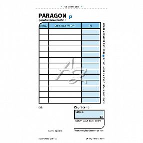 paragon 75x150mm (zjednodušený daňový doklad), 2x50listů, číslovaný, (1092)