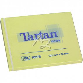 samolepicí bloček Tartan 76x102mm/ 1x100ks Žlutý  657