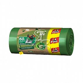 sáčky do koše LDPE 60x66cm/18ks, 60 litrů, 27µ, Green Life, Easy pack, Fino, Zelené,