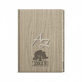 diář týdenní 2025, Oskar, A5, Wood, Světle hnědý