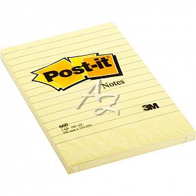 samolepicí bloček Post-it® 102x152mm/100ks Žlutý linka