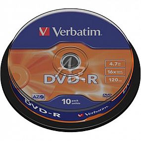 DVD-R  VERBATIM/10ks  16x Scra.,cake box