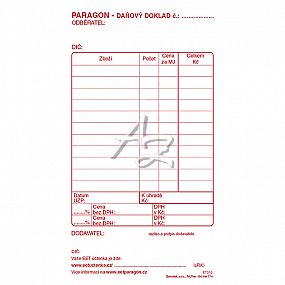 paragon-daňový doklad 80x150mm, 50listů