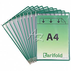 závěsný rámeček s kapsou Tarifold A4/10ks, otevřený shora, Zelený