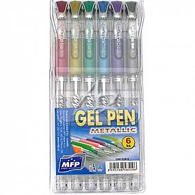 gelové pero/6barev, 1,0mm, sada Metallic, GM1038-6