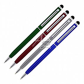 kuličkové pero Empen Marel, kovové, s gumou pro ovládání displejů, 0,7mm, náplň Modrá