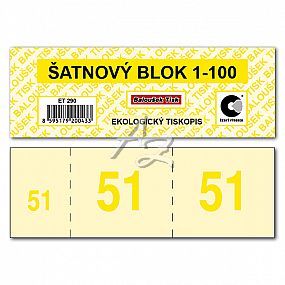 šatnové bloky 135x47mm, 1-100 čísel