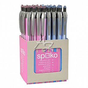 kuličkové pero Spoko Stripes 0118, mix barev, náplň Modrá