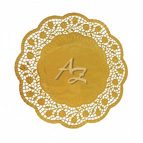 krajka dekorativní kulatá ø320mm/4ks, PAP, Zlatá