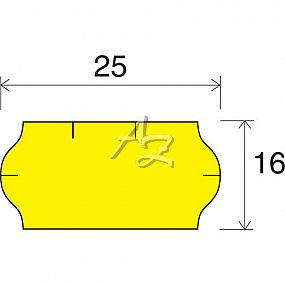 etiketa 25x16mm CONTACT žlutá (oblá) W