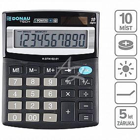 kalkulátor Donau TECH K-DT4102-01, 10místný, Černý