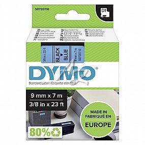 páska DYMO D1, černý tisk/modrý podklad, 9mm/7m