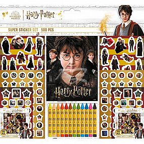 samolepkový set s omalovánkami a voskovkami 500ks, Harry Potter
