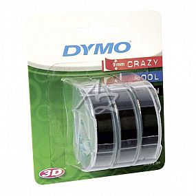 páska DYMO 3D, černý podklad, 9mm/3m, 1 blistr/3ks