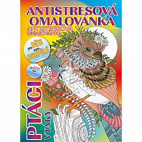 omalovánka A5, 16stran, antistresové, Ptáci