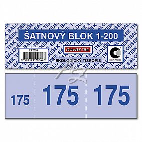 šatnové bloky 135x47mm, 1-200 čísel