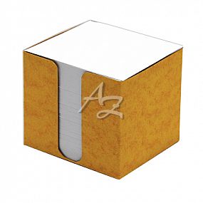 krabička žlutá prešpan+náplň 8,5x8,5x8 bílá