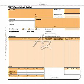 faktura daňový doklad 20x21cm, NCR, 100listů, (1074)