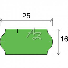 etiketa 25x16mm CONTACT zelená (oblá) W