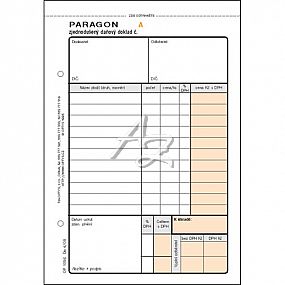 paragon A6 (zjednodušený daňový doklad), NCR, 3x25listů, číslovaný, (1096)