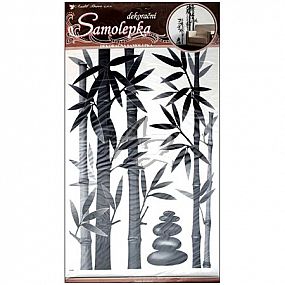samolepicí dekorace, bambus šedý, 60x32cm