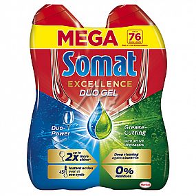 SOMAT Gel Excellence 76 dávek Anti-Grease 2x684ml