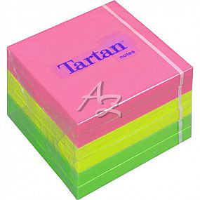 samolepicí bloček Tartan 76x76mm / 6x100ks Mix Neon 654